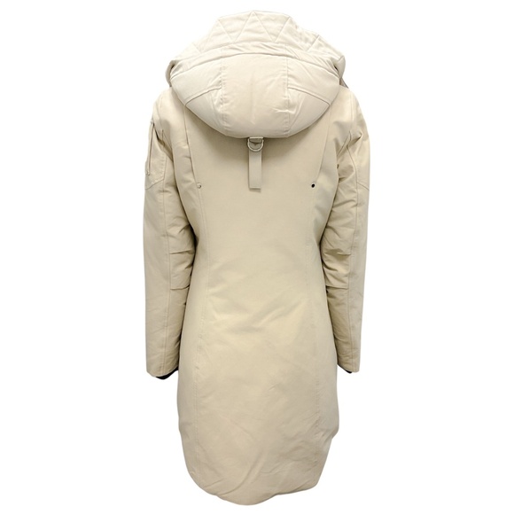 MOOSE KNUCKLES BEIGE SHEARLING TRIMMED DOWN PUFFER PARKA COAT - Picture 3 of 6
